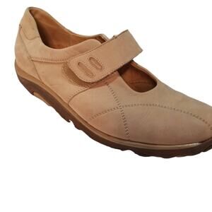 Waldlaufer Shoes Womens 7.5 Henni Mary Jane Hook & Loop Slip on Orthotic Tan